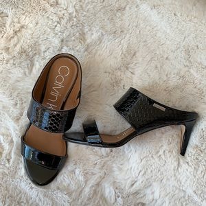 Calvin Klein Cecily Python Patent Heel